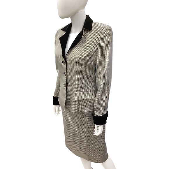 NWT Vintage Victor Costa 2 Piece Outfit Women’s SZ 8 Blazer+Skirt Ornate Buttons - Picture 2 of 8